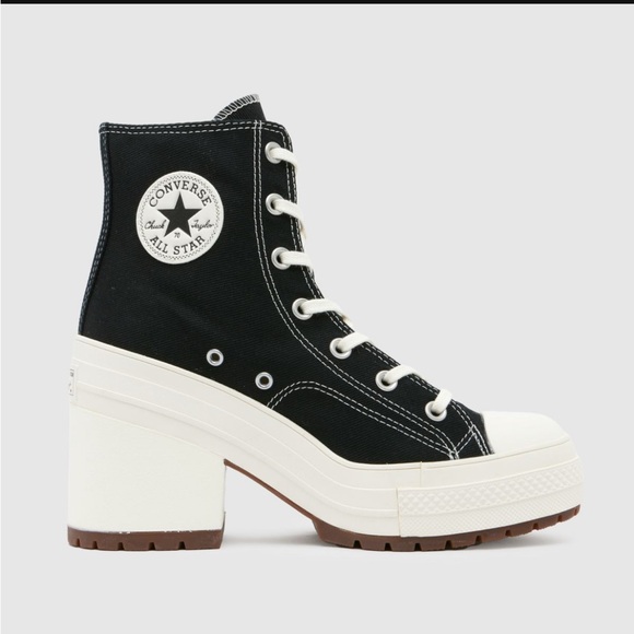 Converse Shoes - Converse High-Top Black and White Chunky Heel Sneakers